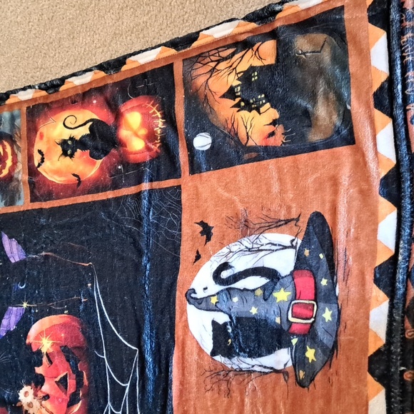 🐄Cat Halloween lap blanket 29 x 39 - Picture 2 of 6